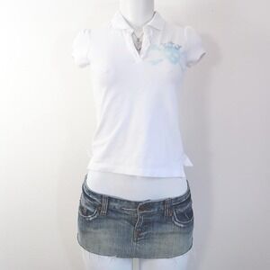 y2k skull crown polo top mcbling trashy chic